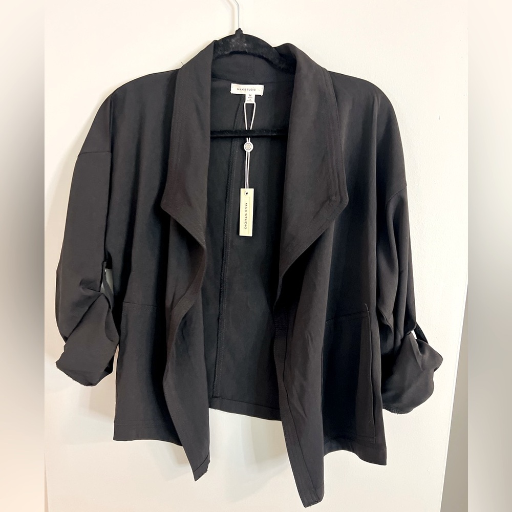 NWT Max Studio Drape Front Blazer M